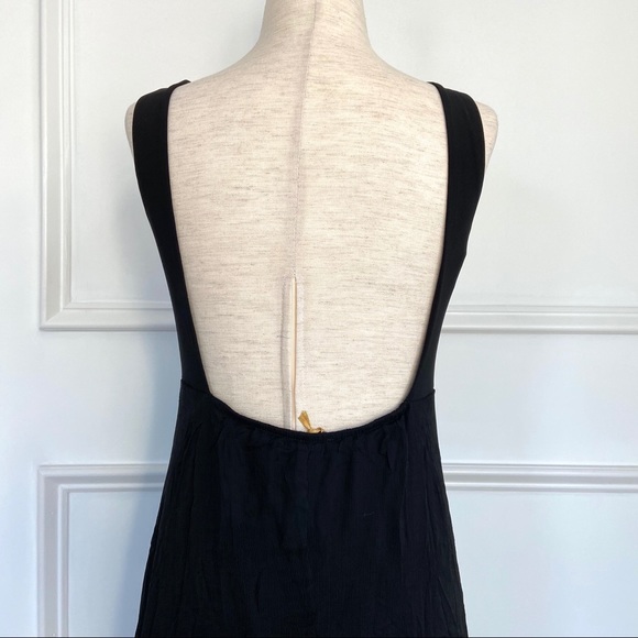 Amanda Adams Couture Black Beaded Cocktail Dress High Low Sz S V Neck - Picture 3 of 14